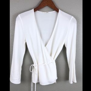 Aritzia Wilfred Free Long-Sleeved Wrap Blouse